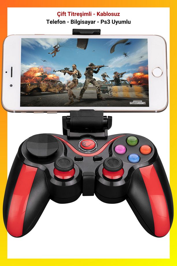 Gamepad Android Ps3/pc/telefon/tv Box Bluetooth Çift Titreşimli Kablosuz Kablolu Joypad Uyumlu - 1