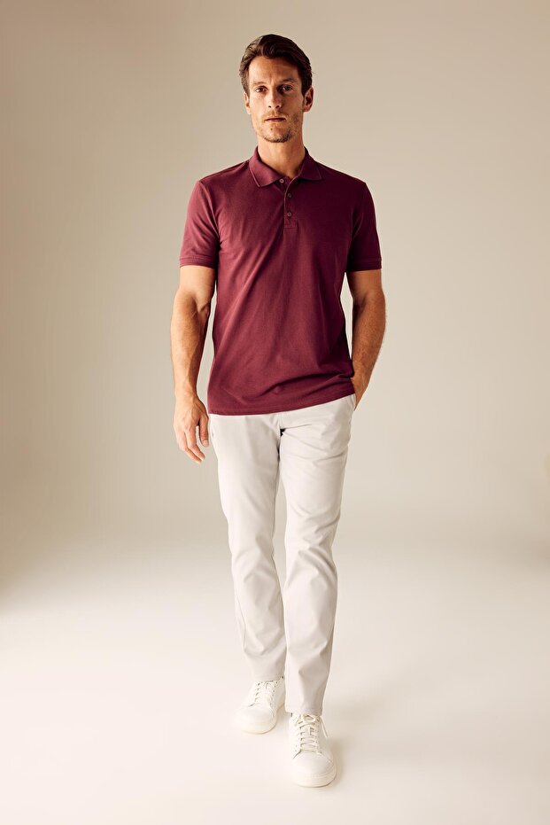 Regular Fit Straight Leg Gabardine Chino Canvas Trousers T1052az23sp