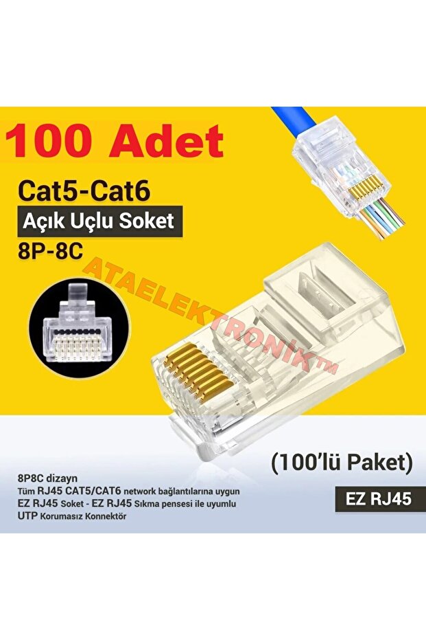 Ftp Rj45 New Generation Metal Shielded 100 Pieces Cat6 & Cat7 Connector New Generation Perforated