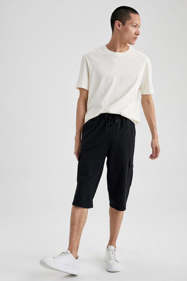 Regular Fit Sweatshirt Kumaşı Uzun Şort - 1