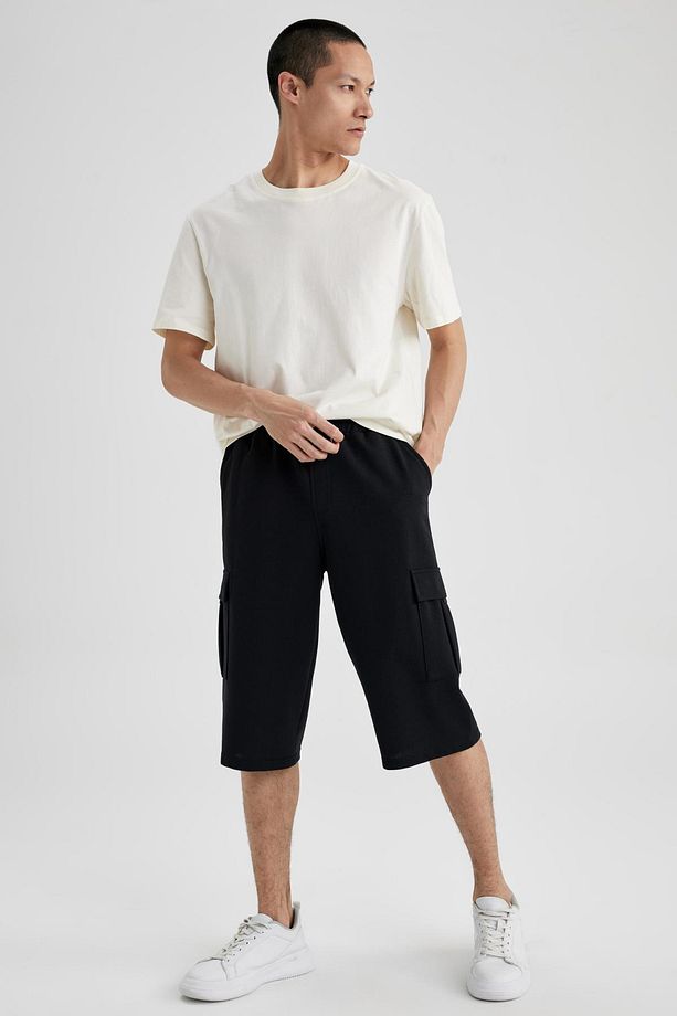 Regular Fit Sweatshirt Kumaşı Uzun Şort - 3