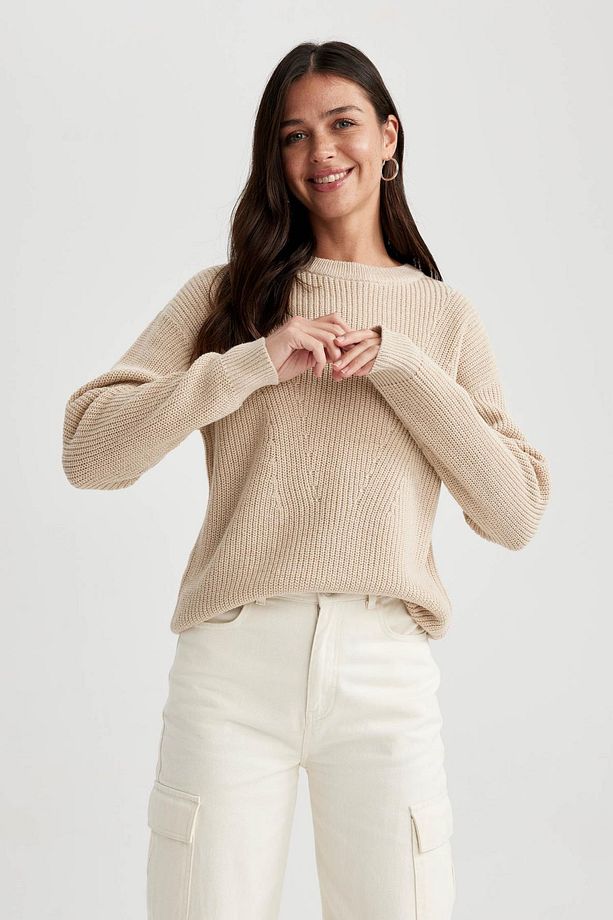 Regular Fit Bisiklet Yaka Basic Triko Kazak H6905az23wn - 4