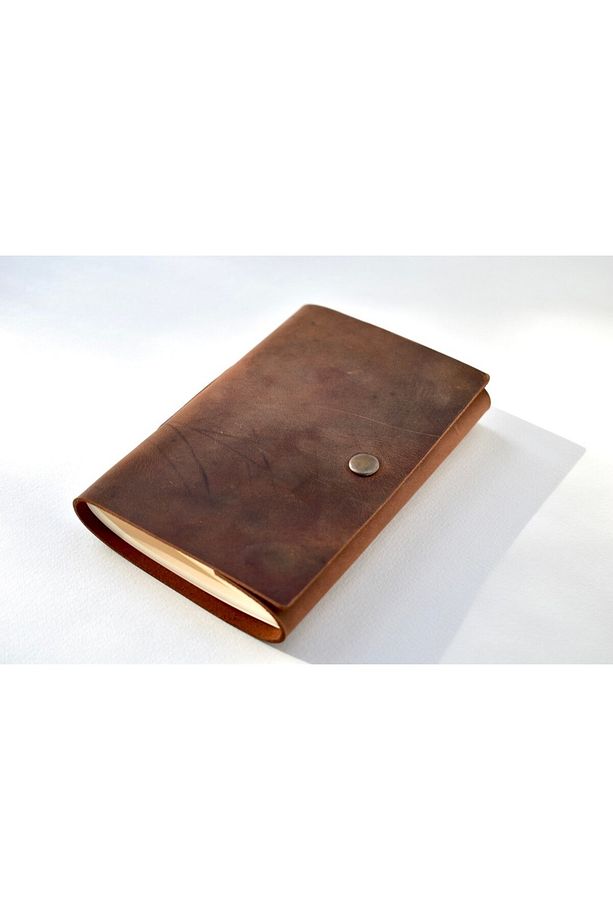 El Yapımı Deri A6 Defter - Çıtlı - 2