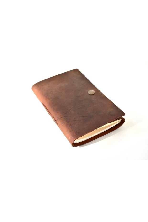 El Yapımı Deri A6 Defter - Çıtlı - 1