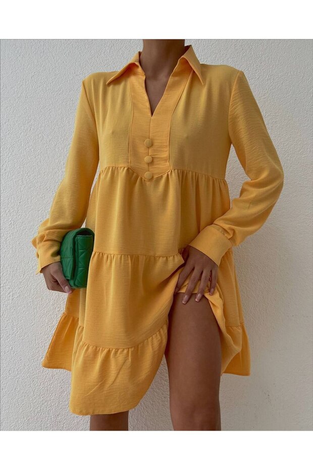 Women's Yellow Aerobin Bell Dress