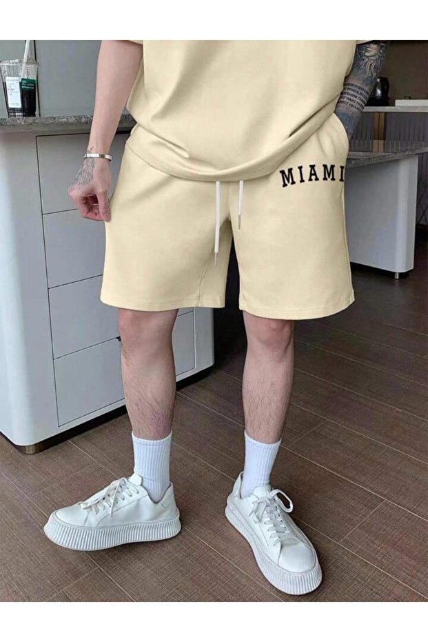 MYDARK NEW SEASON Men's MİAMI PRINTED SHORTS