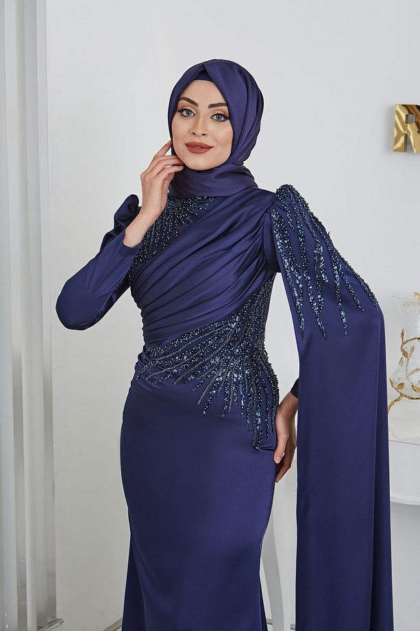 NOURA ABİYE LACİVERT - 5
