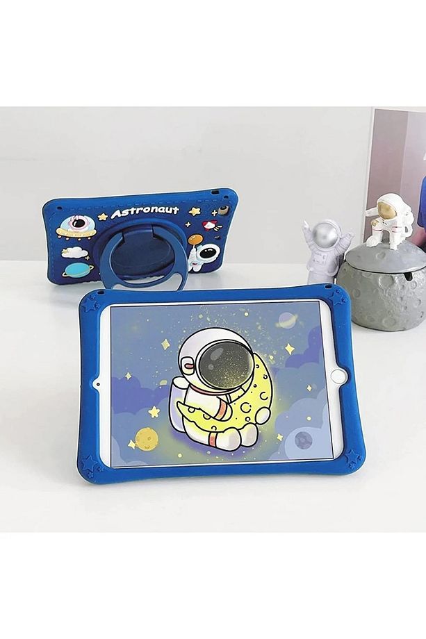 Galaxy Tab A9 Plus 11 inç Sm-X210 Uyumlu Standlı ve Boyun Askılı Astronot Figürlü Tablet Kılıfı - 4