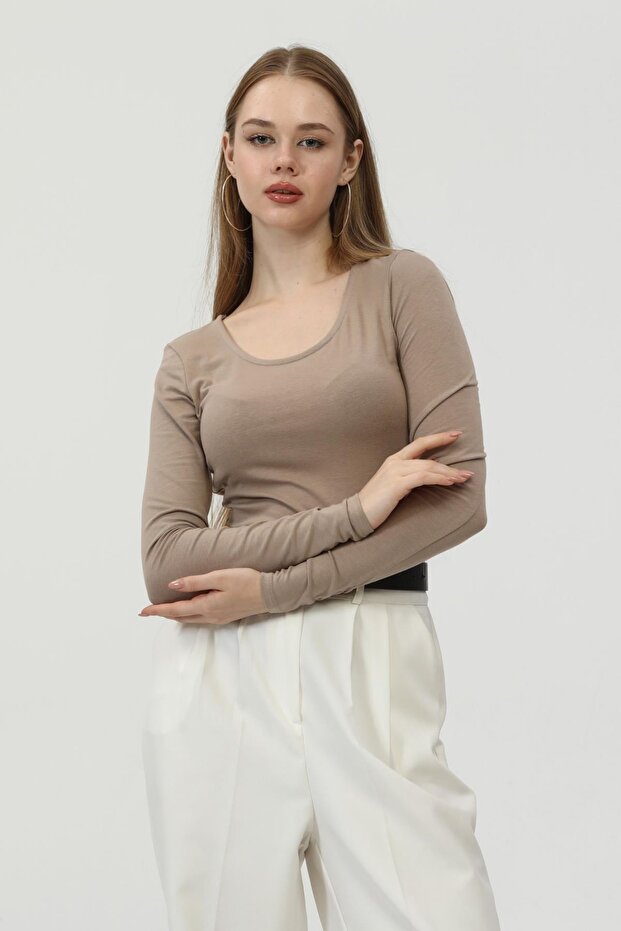 Ams Basıc Bluz-süt Kahve - 4