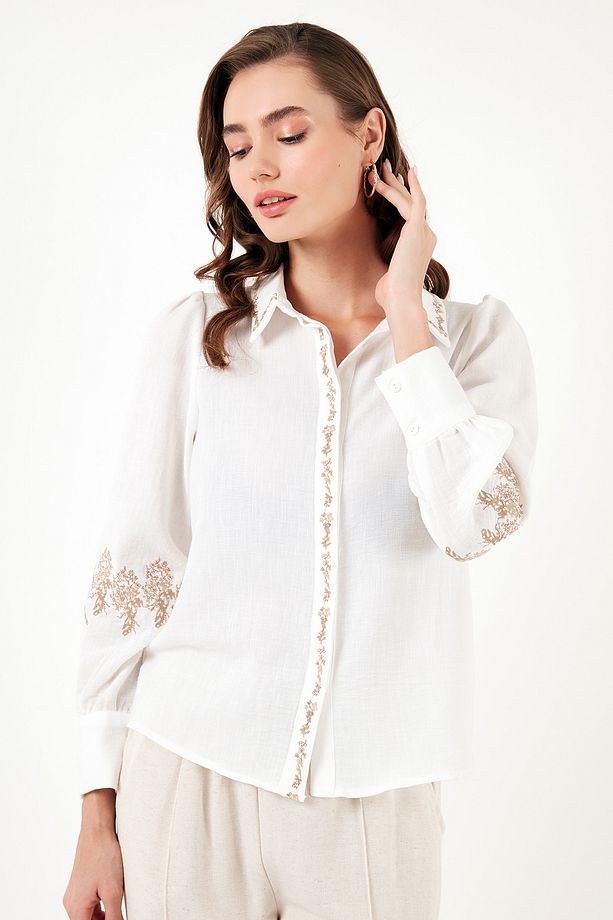 Regular Fit Nakış İşlemeli Gömlek  GÖMLEK 611GO0201 - 5
