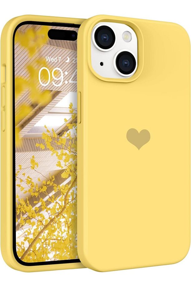 iPhone 13 Kılıf İle Uyumlu - Şık Kalp Logolu, Yumuşak ve Çizilmez Mikrofiber Astar - 1