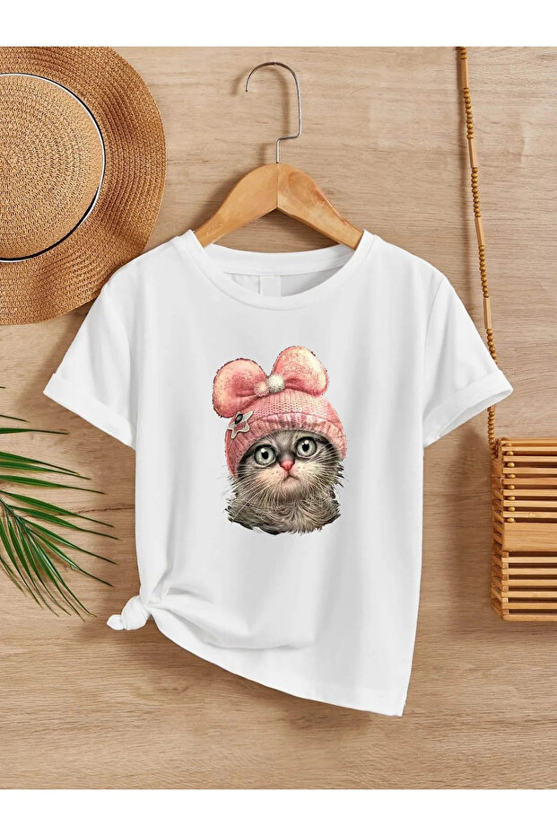 BERET CAT PRINTED CHILDREN'S T-SHIRT