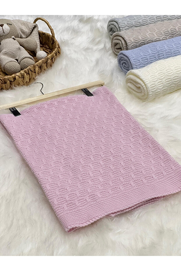 LITTELAND HONEYCOMB KNITTED KNITWEAR BABY BLANKET