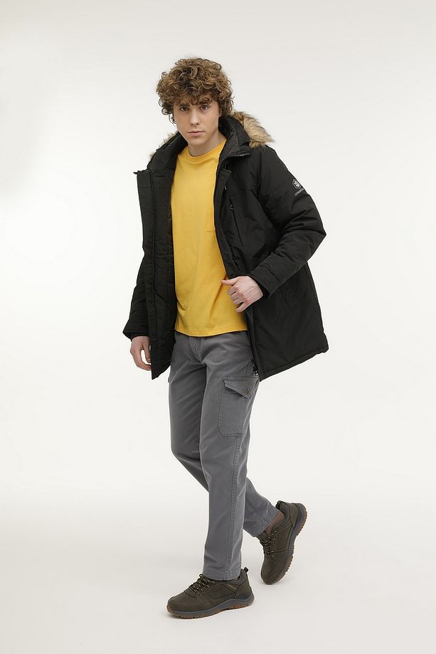 M-SN54 FREDDY COAT 2PR Siyah Erkek Uzun Kaban - 3
