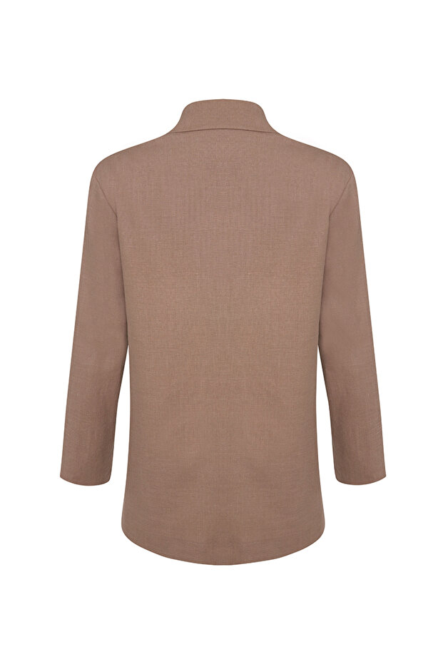 Comfortable Cut Linen Jacket - 3