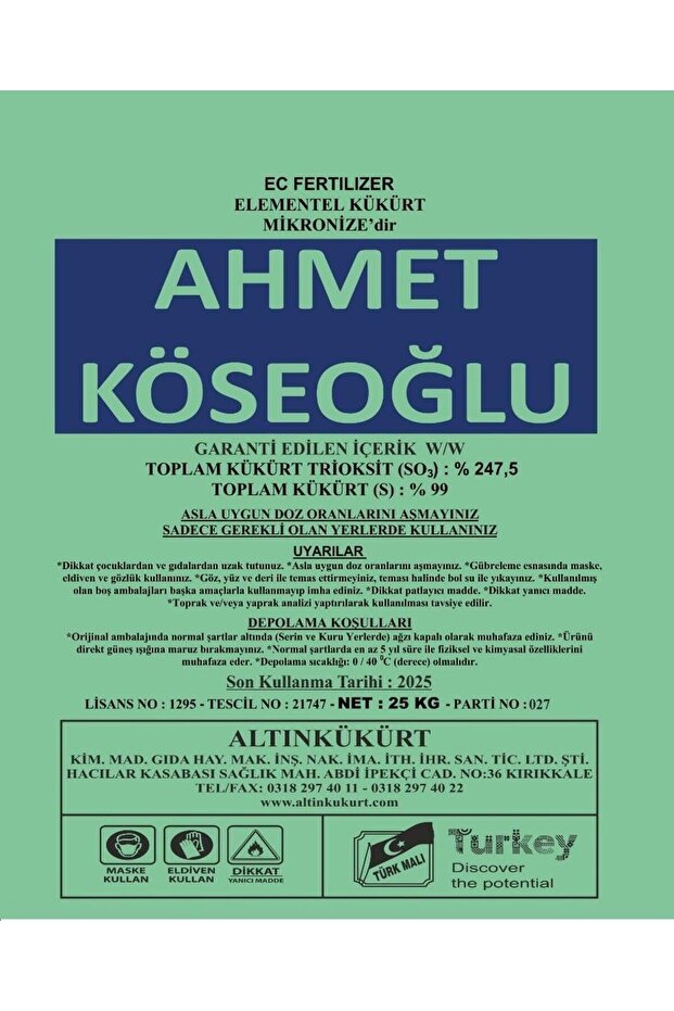 Mikronize Kükürt 25 kg - 1