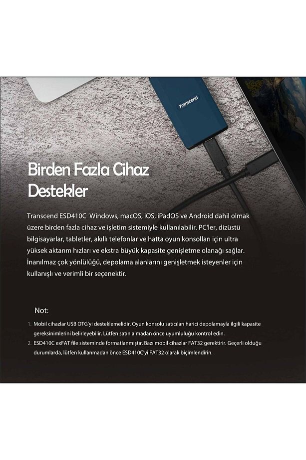 TS2TESD410C 2TB, External SSD, ESD410C, USB20Gbps, Type C - 6