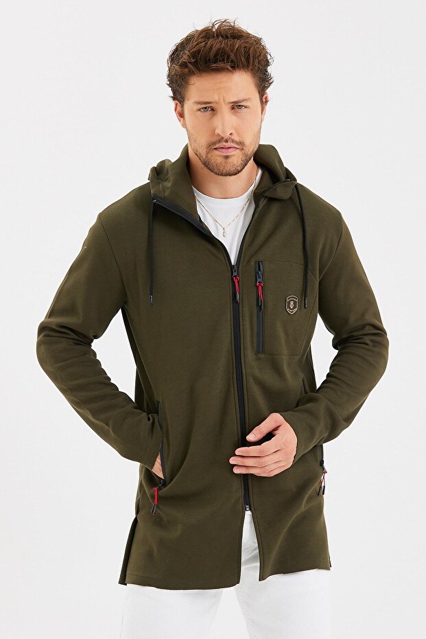 Erkek Fermuarlı Cepli Panço - 8