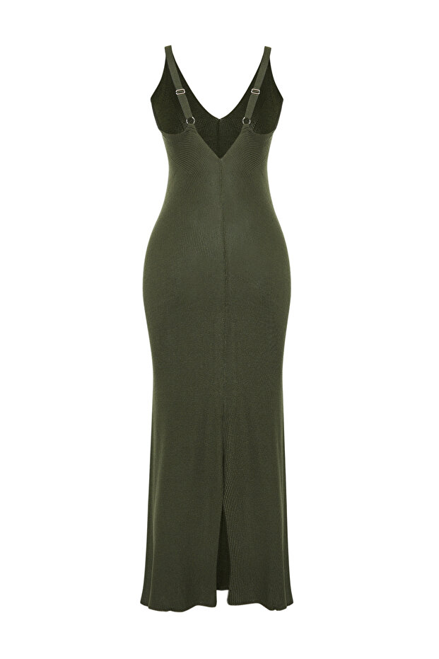 Khaki Maxi Strick Basic Kleid TWOSS20EL1574 - 8