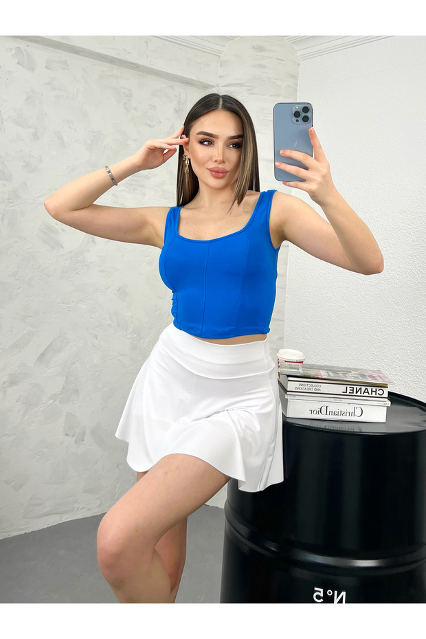 WOMEN'S SAX BLUE GRADE DETAILED FULL LYCRA ATLET BODY