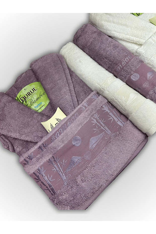 Çift Kişilik Bambu Bornoz Seti (Sabun Hediyeli) - 4