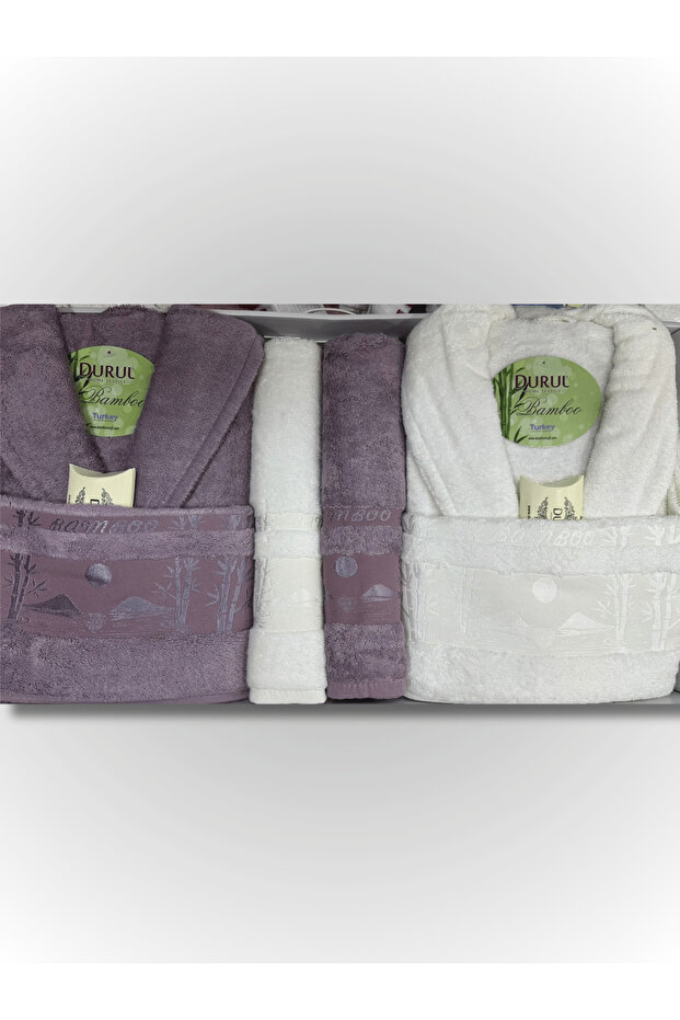 Çift Kişilik Bambu Bornoz Seti (Sabun Hediyeli) - 1