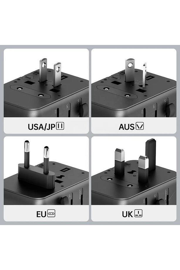 Seyahat Adaptörü Usb 25w Pd Duvar Güç Seyahat Adaptörü Çoklu Fiş Evrensel Seyahat Adaptörü - 5