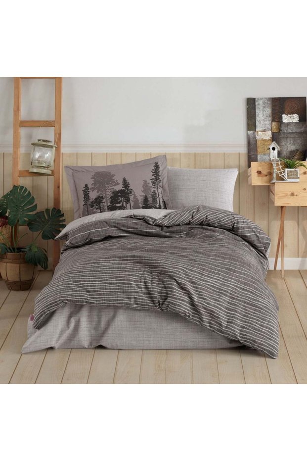 Tully Kahve - Poplin Studio Single Duvet Cover Set