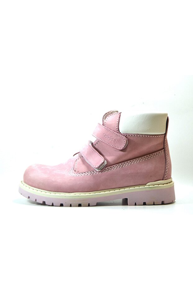CHS.230 Hakiki Deri Sarı & Pembe Çocuk Bot - 1