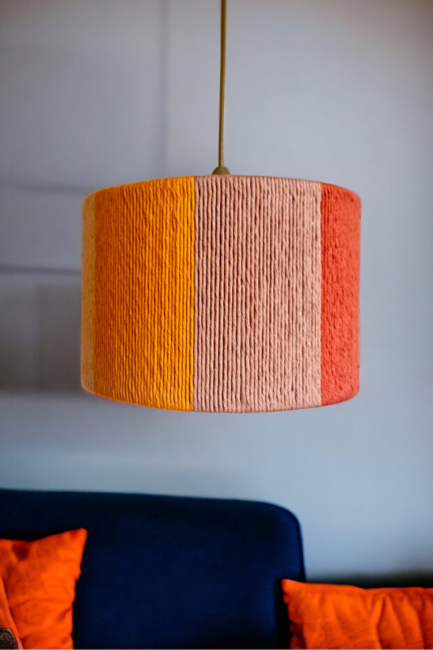 Makrome Avize , Bohem Renkli İpli Avize - 1