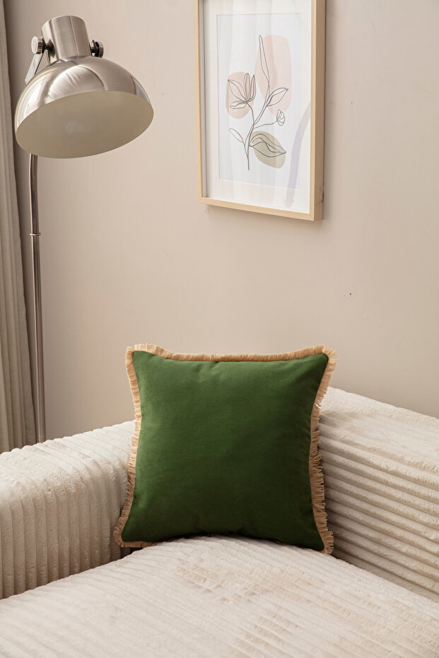 GREEN COLOR FRINGED SINGLE COLOR 43X43 KIRLENT CASE
