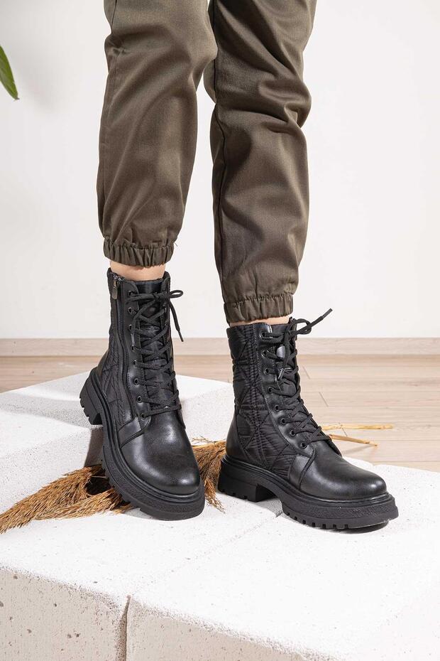 Doe Kadın Paraşüt Kumaş Kalın Tabanlı Bot - 3