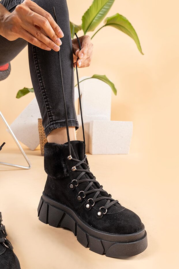 Lucas Yüksek Taban Siyah Postal Bot - 5