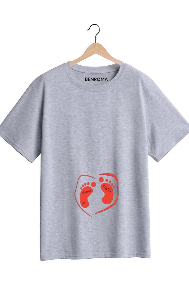 BASKILI HAMİLE TİŞÖRT - 1