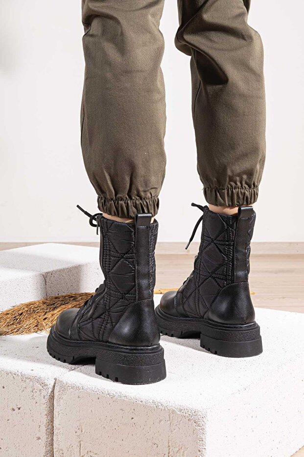 Doe Kadın Paraşüt Kumaş Kalın Tabanlı Bot - 8