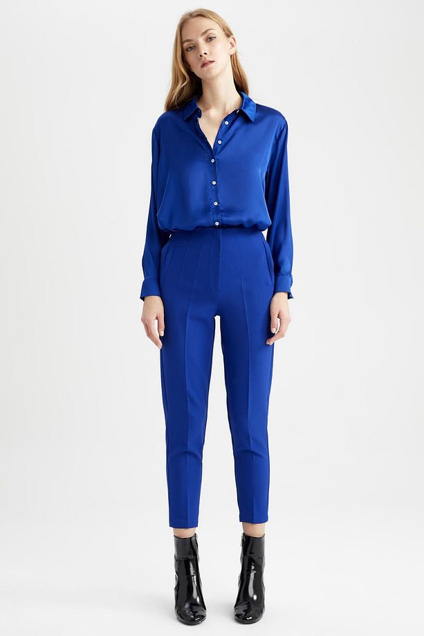 Regular Fit Saten Uzun Kollu Gömlek Z2989az22au - 2
