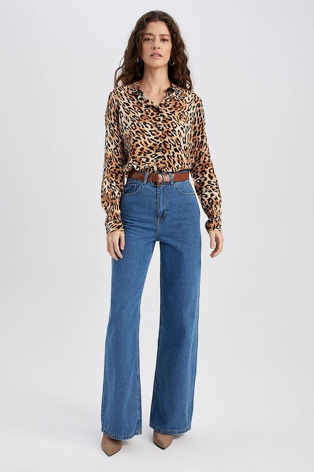 Regular Fit Uzun Kollu Leopar Desenli Gömlek I8266az23sp - 4