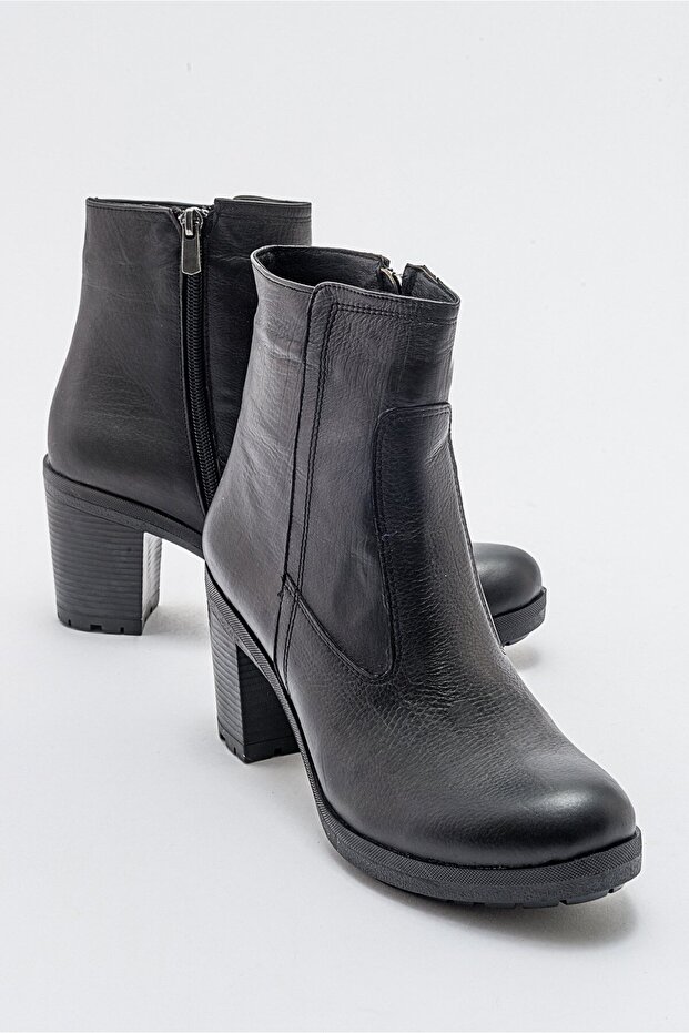 HAKİKİ DERİ KADIN TOPUKLU BOT-37 - 5