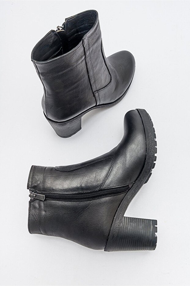 HAKİKİ DERİ KADIN TOPUKLU BOT-37 - 4