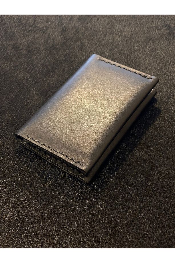 Minimalist Kartlık Hakiki Deri El Yapımı 6 Kart Ve Bozuk Para Cüzdanı - 7