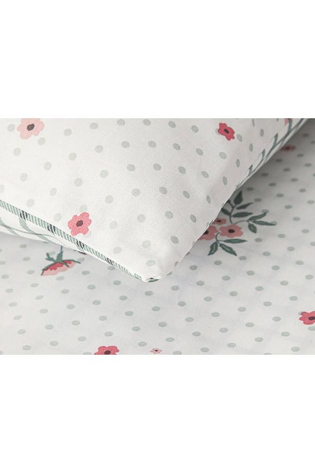 Bloomy Dots Pamuklu Çift Kişilik Nevresim Seti Pembe - 4