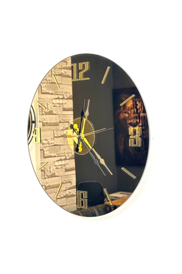 ساعة حائط برونزية بمرآة 48 سم - 2