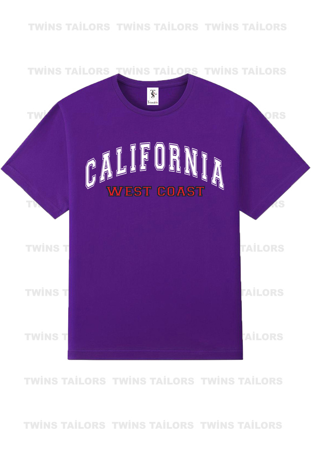 California Printed Unisex Purple Kids T-Shirt/T-Shirt