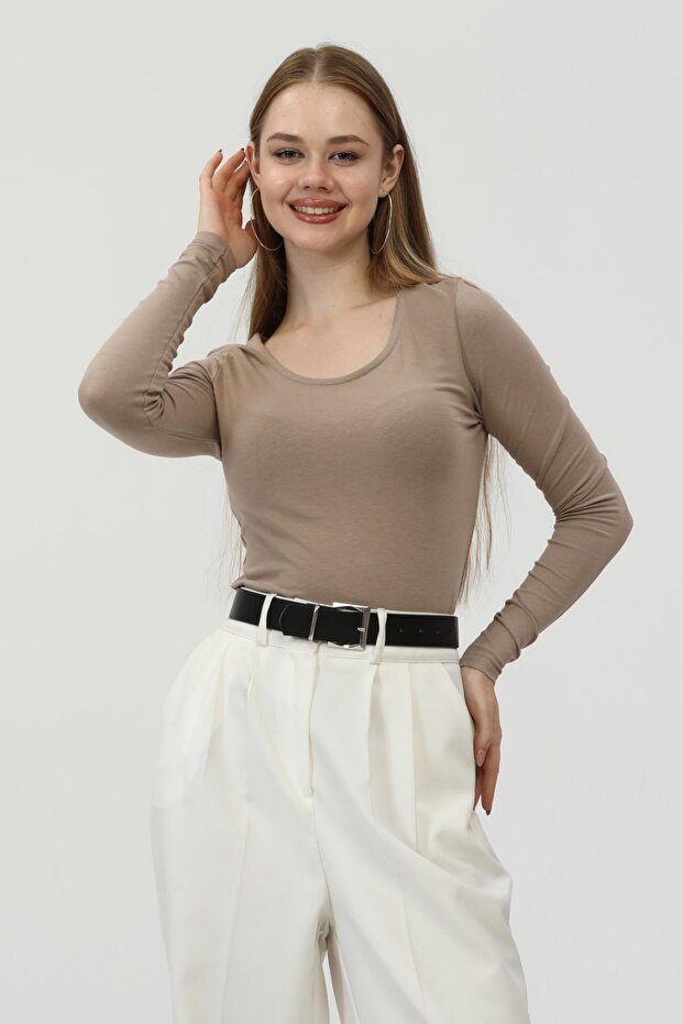 Ams Basıc Bluz-süt Kahve - 3