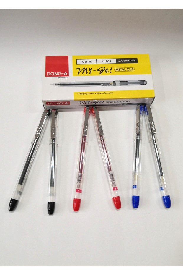 My-Gel Gel Pen with Needle Tip 0.5mm Metal Clip 6 Pieces Together