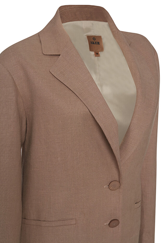 Comfortable Cut Linen Jacket - 2