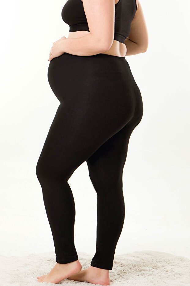 Fekete kismama leggings deréktáji állítással - 3