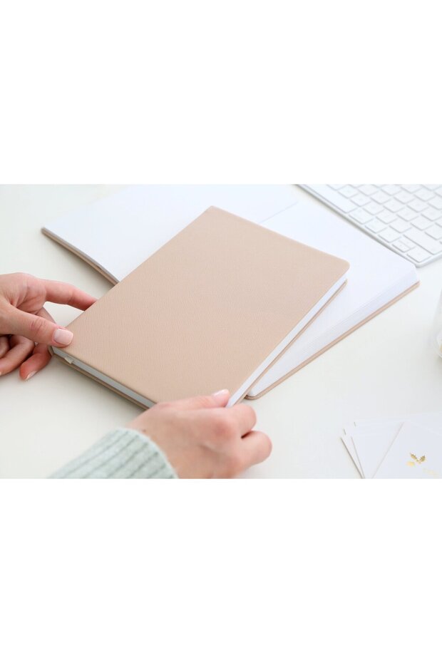 Vegan Leather Notebook - Nude - 3