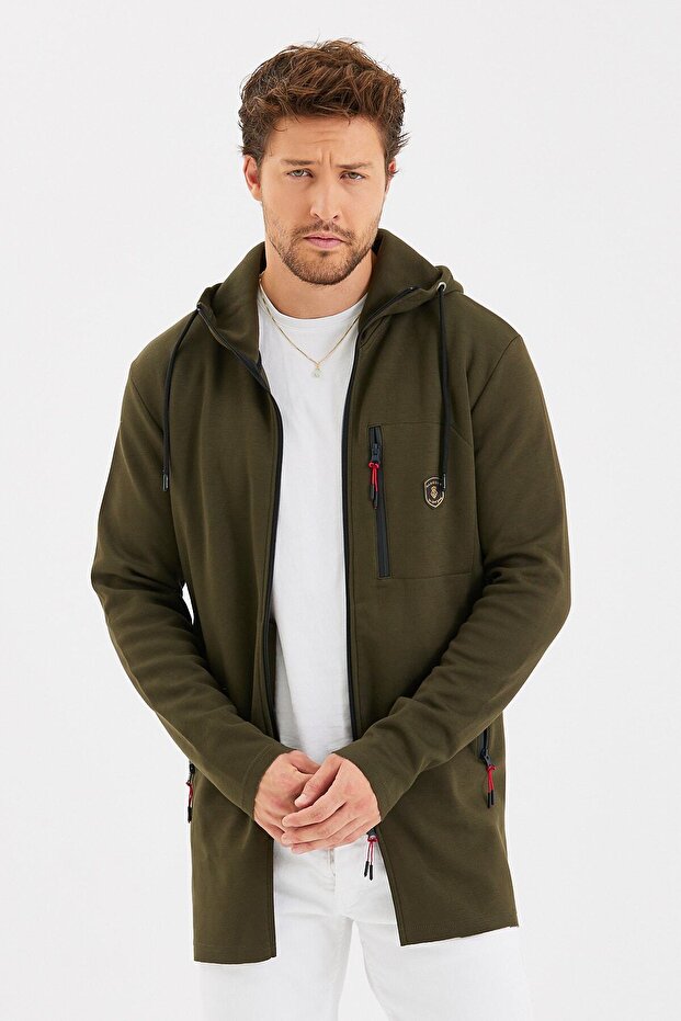 Erkek Fermuarlı Cepli Panço - 5