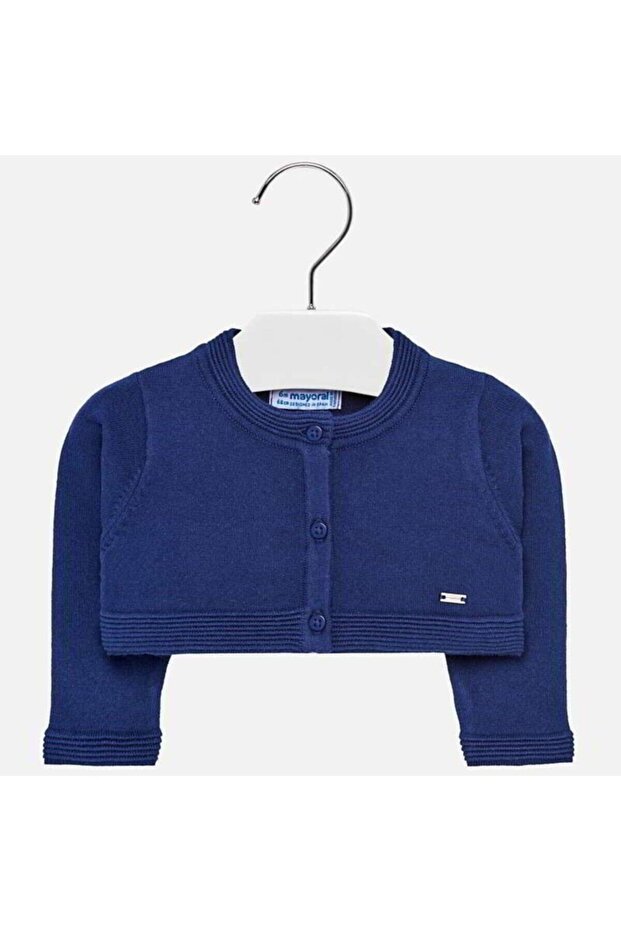 Kız Bebek Düğmeli Örme Hırka - 3